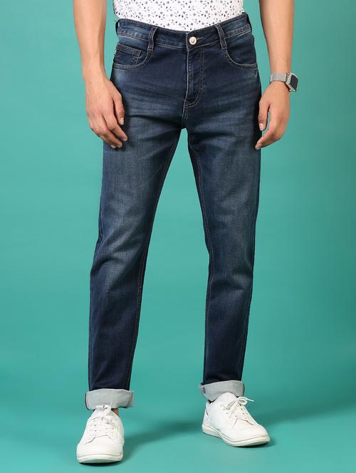 men washed mid rise jeans - 21718063 - Standard Image - 0