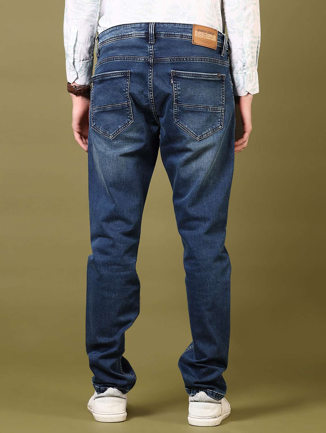 men washed mid rise jeans - 21718080 -  Standard Image - 3