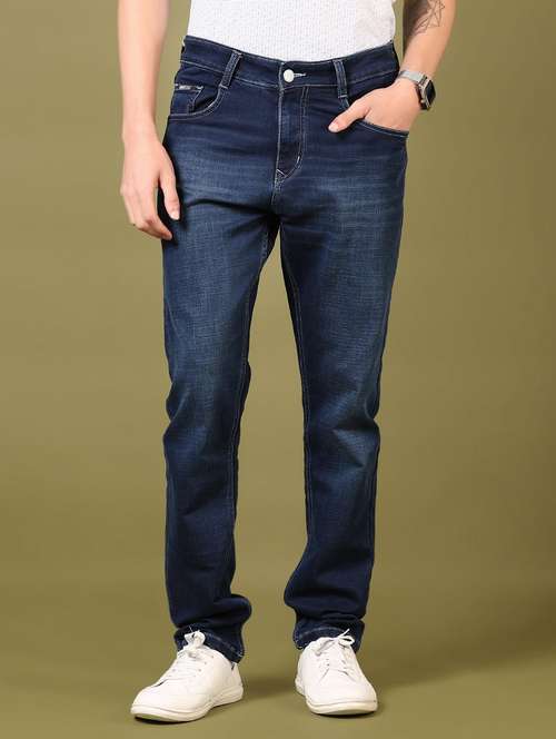 men washed mid rise jeans - 21718086 -  Standard Image - 0