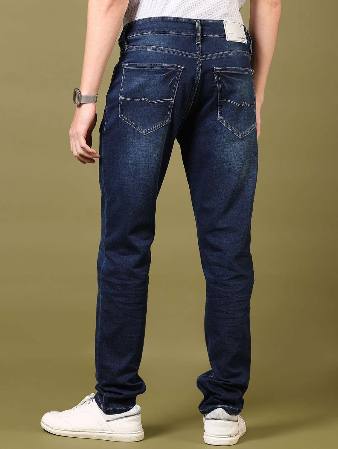 men washed mid rise jeans - 21718086 - Standard Image - 3