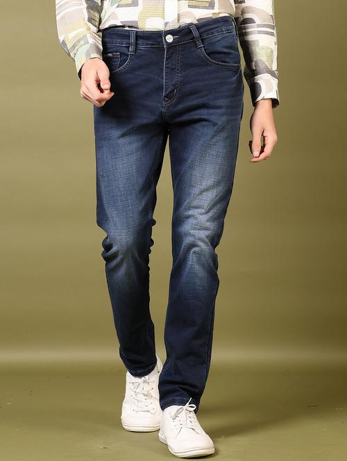 men washed mid rise jeans - 21718087 - Standard Image - 0