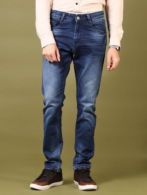 men washed mid rise denim jeans - 21718097 - Standard Image - 0