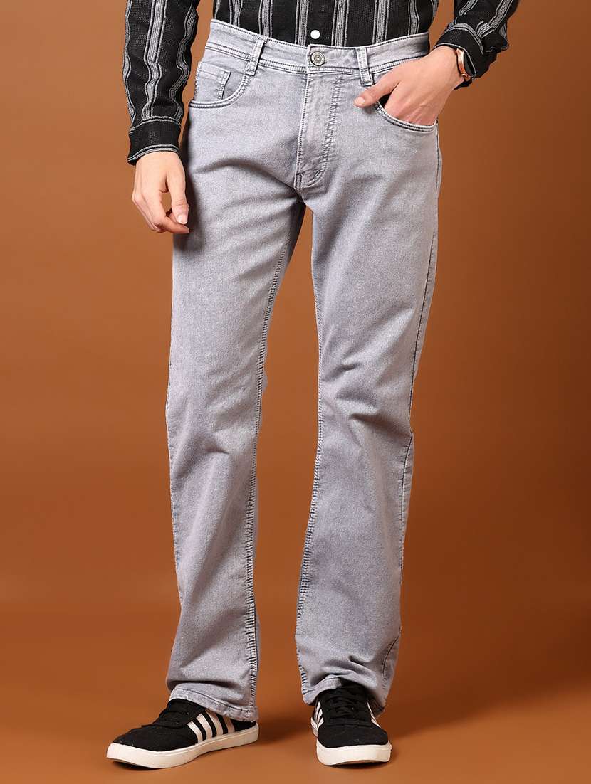 men pain mid rise denim jeans - 21718106 -  Zoom Image - 0
