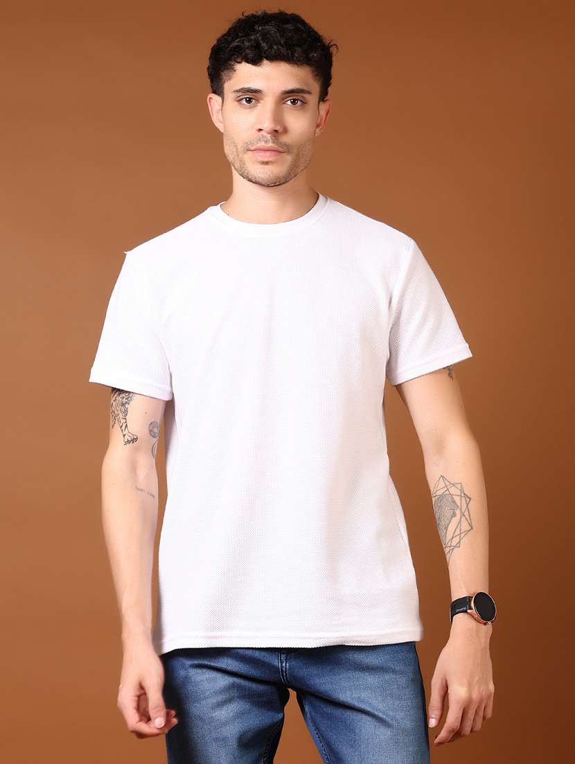 men solid short sleeve t-shirt