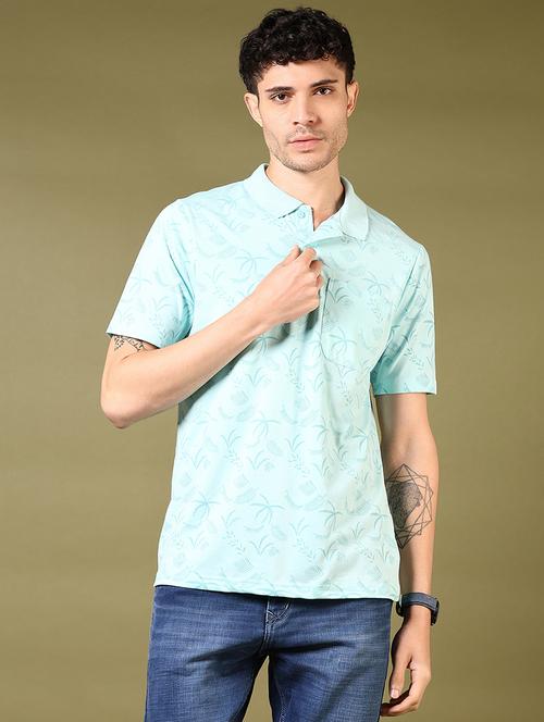 men printed short sleeve polo t-shirt - 21718140 - Standard Image - 0