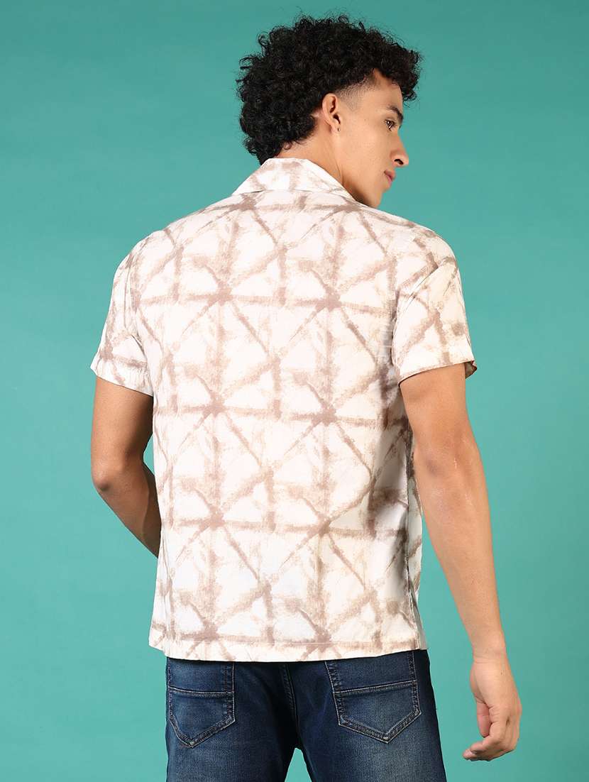 men printed short sleeve casual shirt - 21718151 -  Standard Image - 3