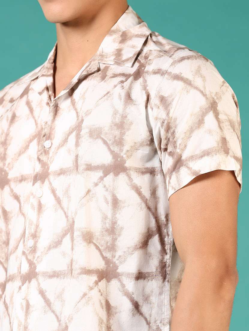 men printed short sleeve casual shirt - 21718151 -  Standard Image - 5