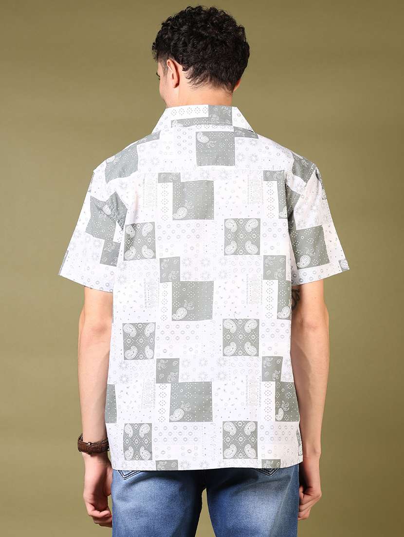men printed short sleeve casual shirt - 21718152 -  Standard Image - 3