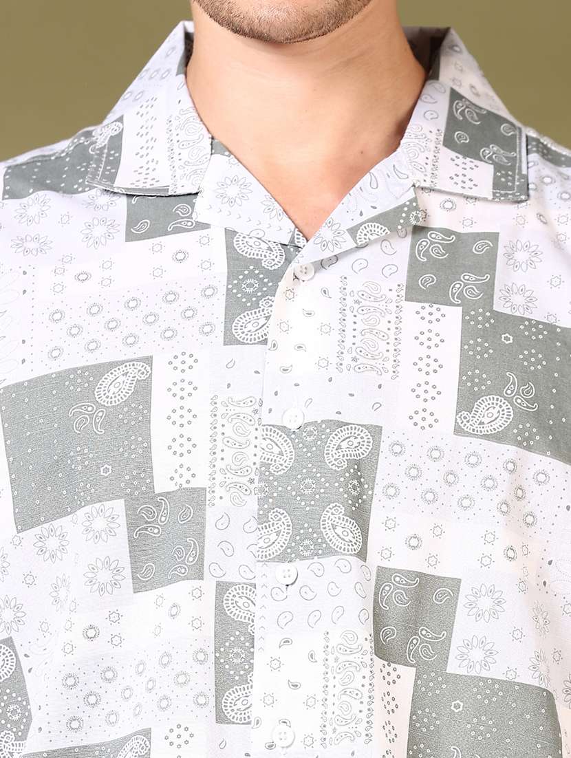 men printed short sleeve casual shirt - 21718152 -  Standard Image - 5