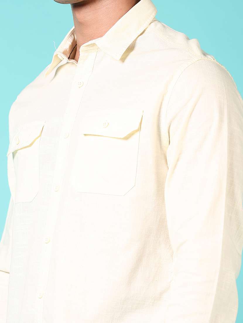 men solid long sleeve casual shirt - 21718153 -  Standard Image - 5