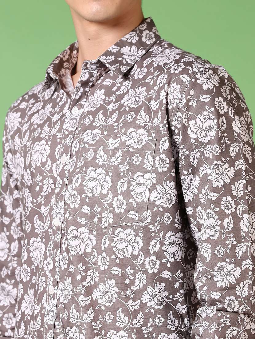 men floral printed long sleeve casual shirt - 21718154 -  Standard Image - 5