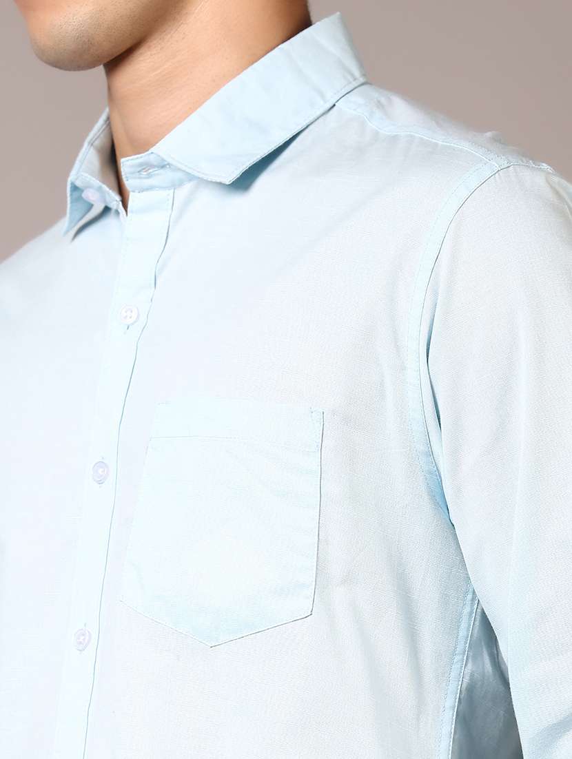 men solid long sleeve casual shirt - 21718157 -  Standard Image - 5