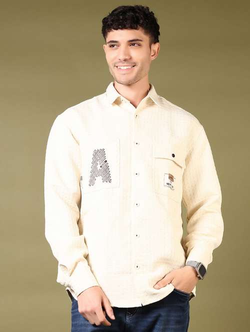 men self design long sleeve casual shirt - 21718162 -  Standard Image - 0