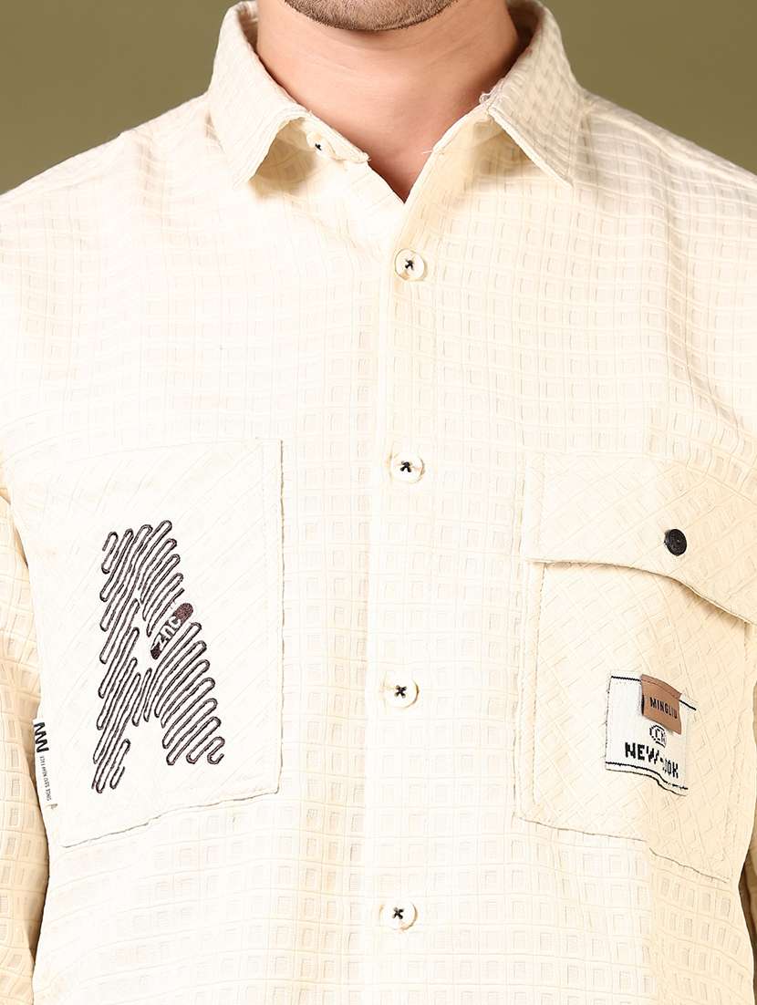 men self design long sleeve casual shirt - 21718162 -  Standard Image - 5