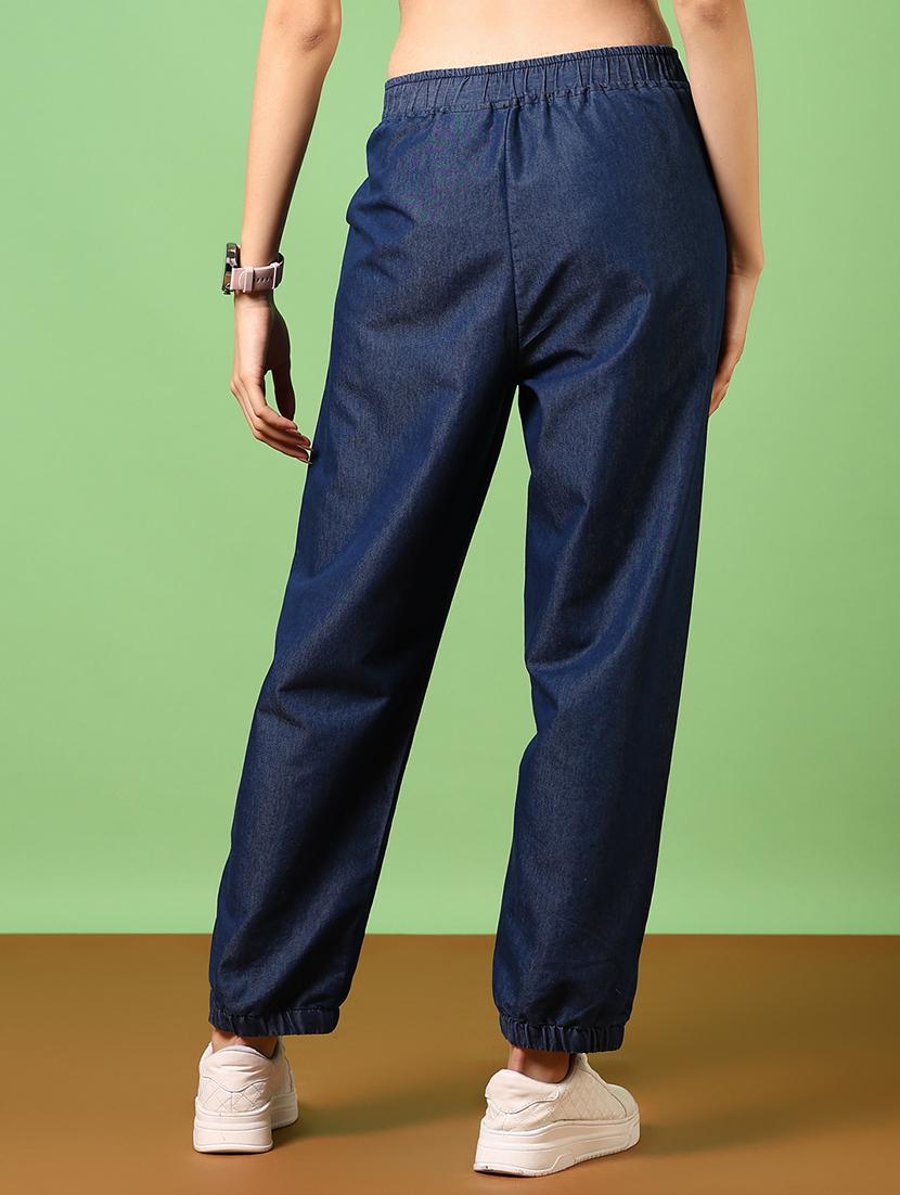 women blue solid joggers - 21718186 - Standard Image - 3