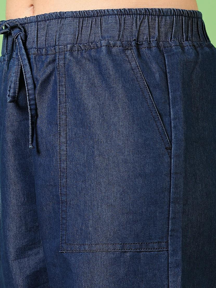 women blue solid joggers - 21718186 - Standard Image - 5