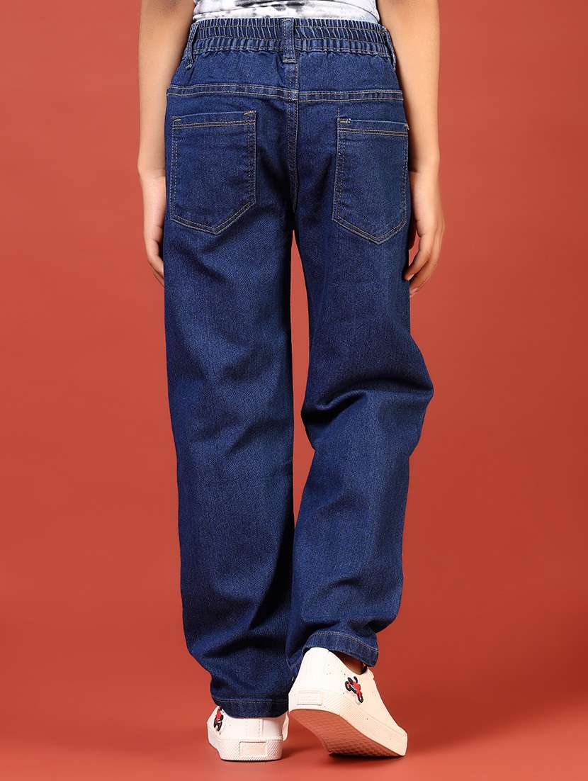 boys solid mid rise relaxed fit jeans - 21718374 -  Standard Image - 3