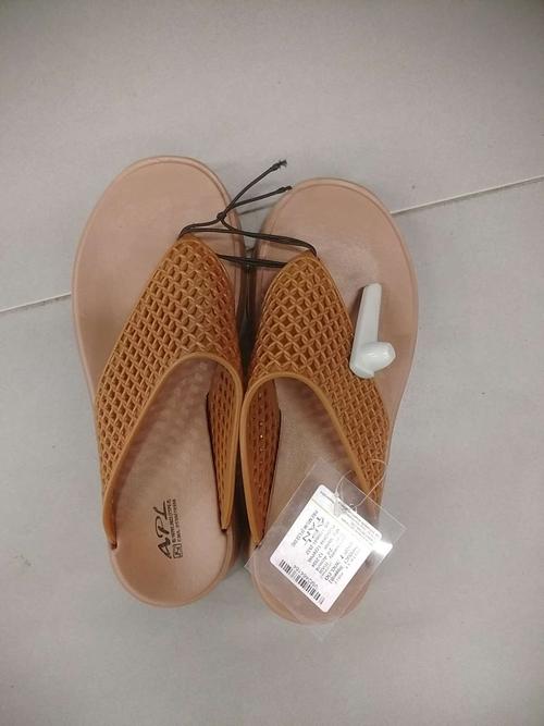tan pvc flip flops - 21718419 -  Standard Image - 0