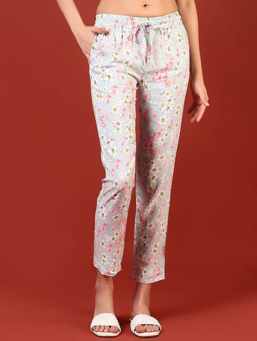 women printed low rise loungewear pajamas