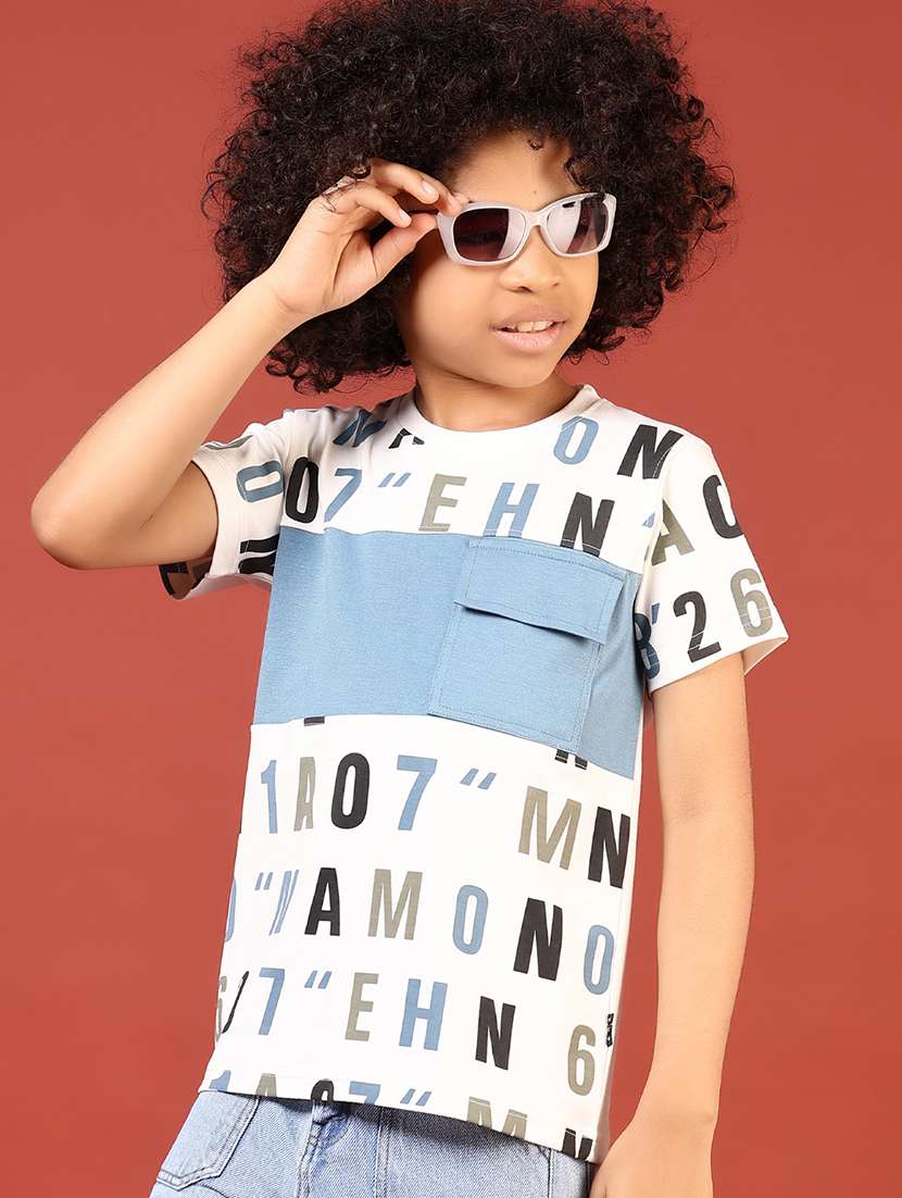 boys printed short sleeve regular fit t-shirt