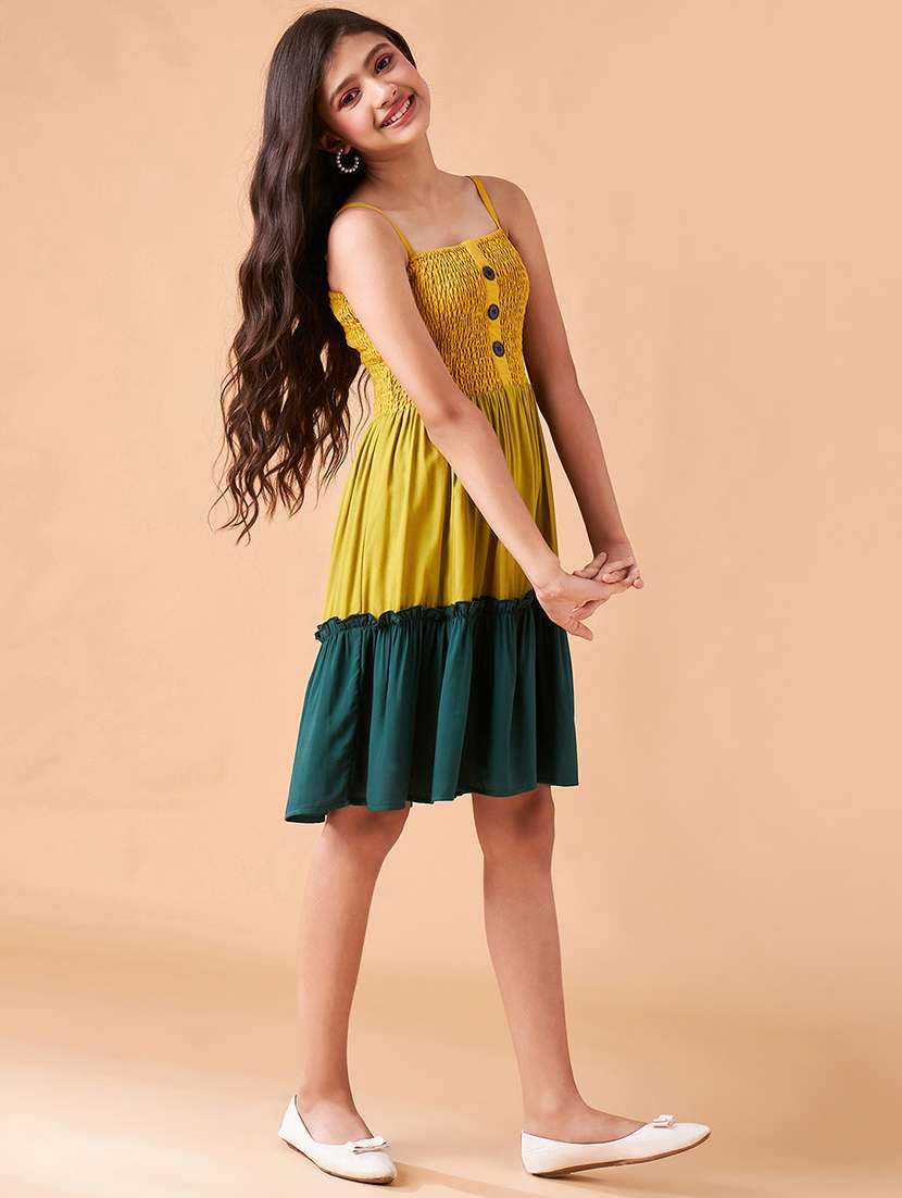 girls color blocked sleeveless tiered dress - 21718552 -  Standard Image - 3