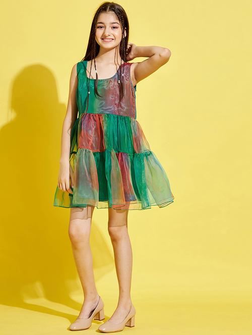 girls ombre printed sleeveless tiered dress - 21718617 -  Standard Image - 0