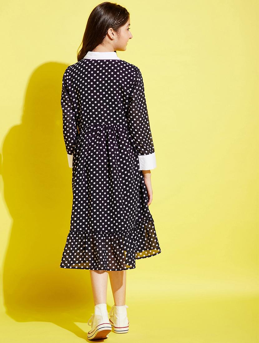 girls polka doted peter pan neck tiered dress - 21718635 - Standard Image - 3