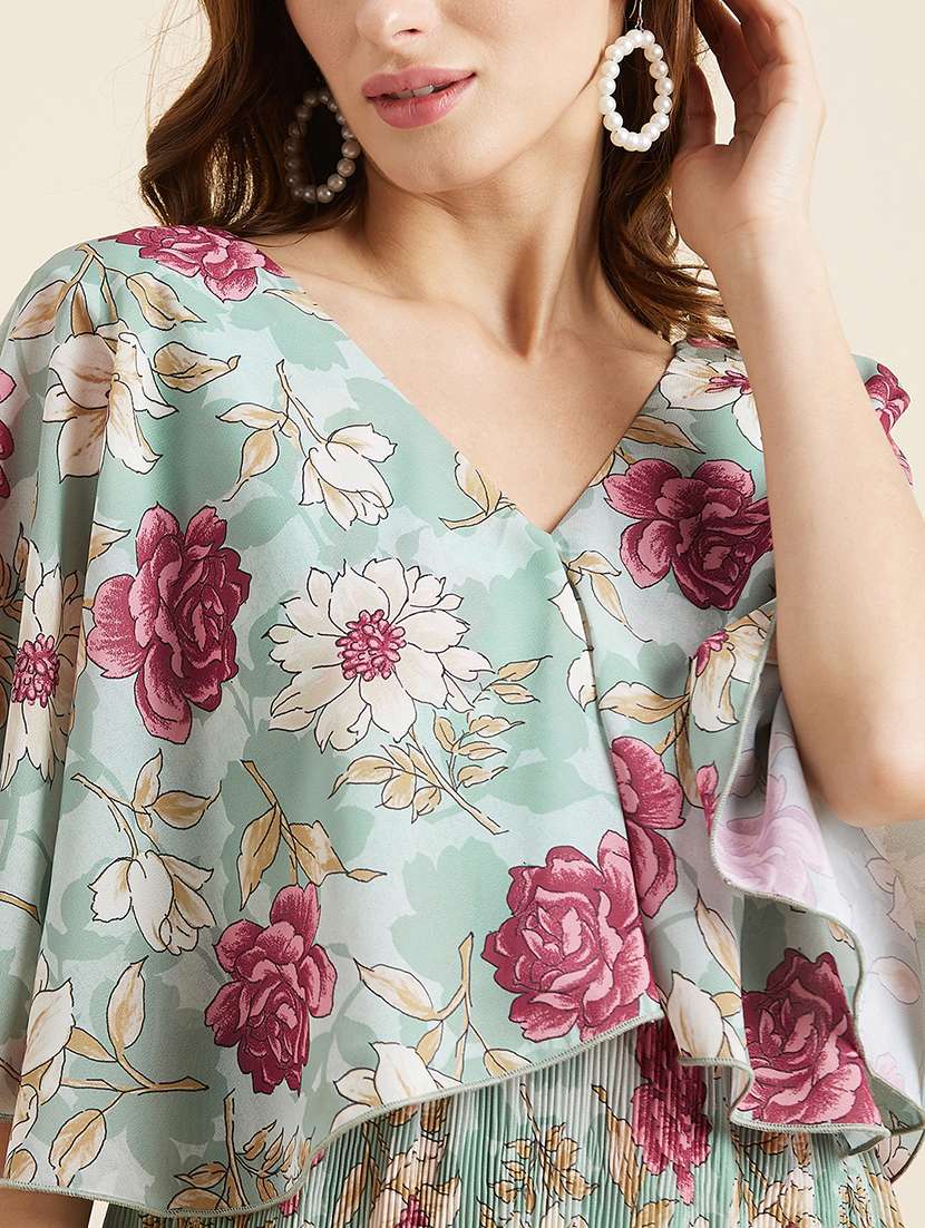 women floral print v-neck a-line dress - 21718702 -  Standard Image - 5