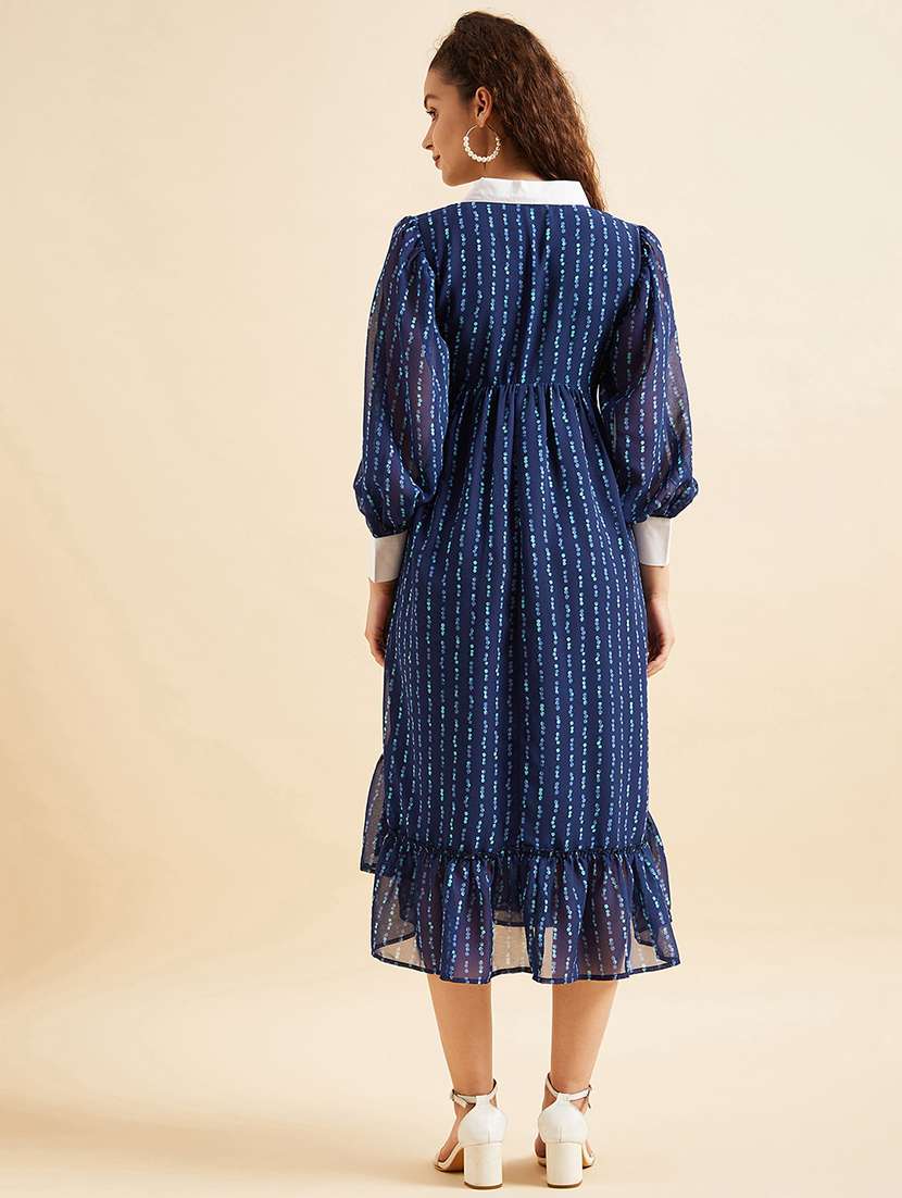 women printed puff sleeves tiered dress - 21718703 -  Standard Image - 3