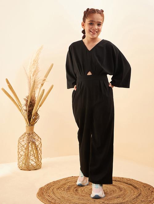 girls solid full length jumpsuit - 21718776 - Standard Image - 0