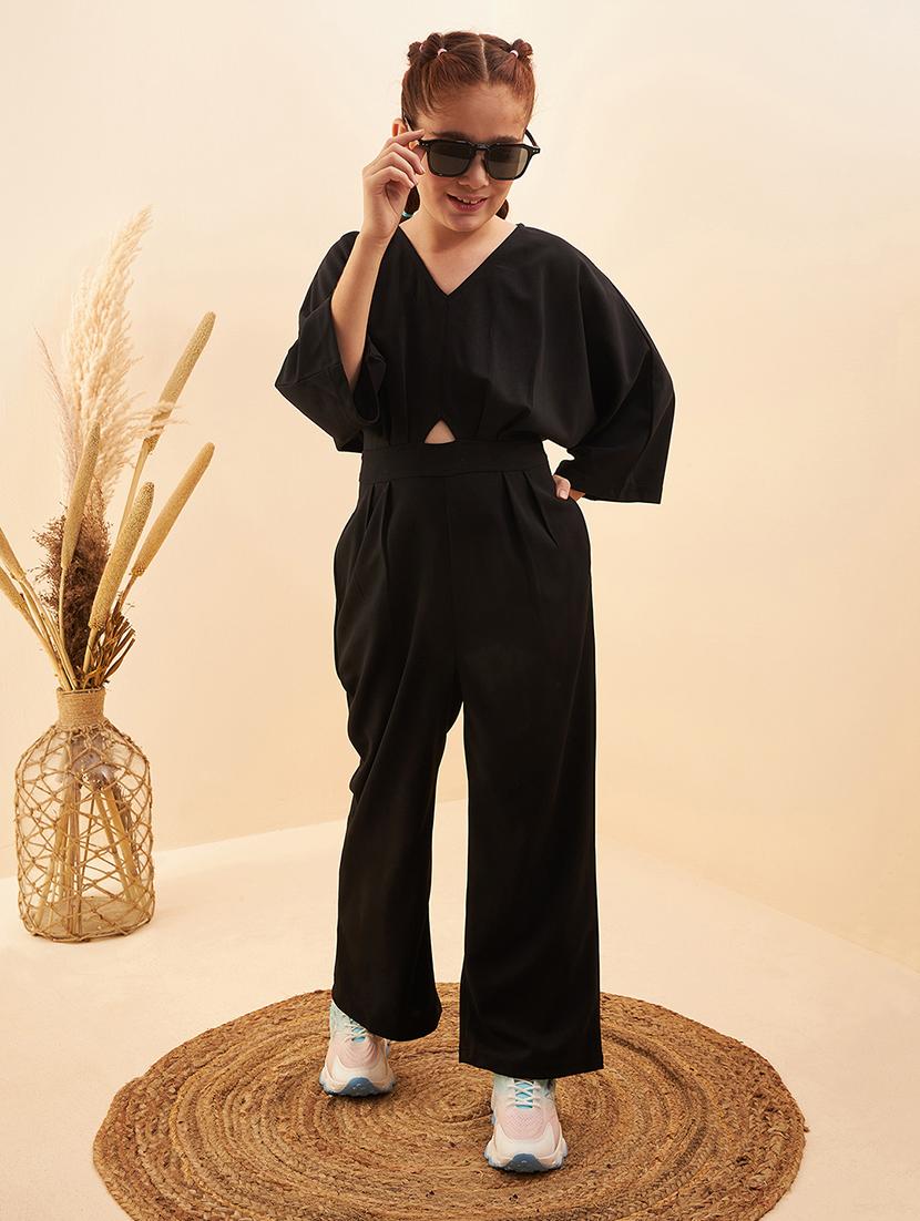 girls solid full length jumpsuit - 21718776 - Standard Image - 3