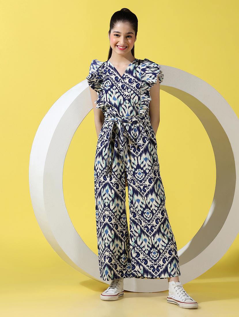 girls printed full length jumpsuit  - 21718786 -  Zoom Image - 0