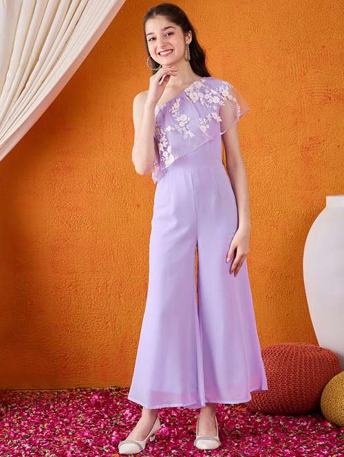 girls embroidered full length jumpsuit - 21718789 - Standard Image - 0