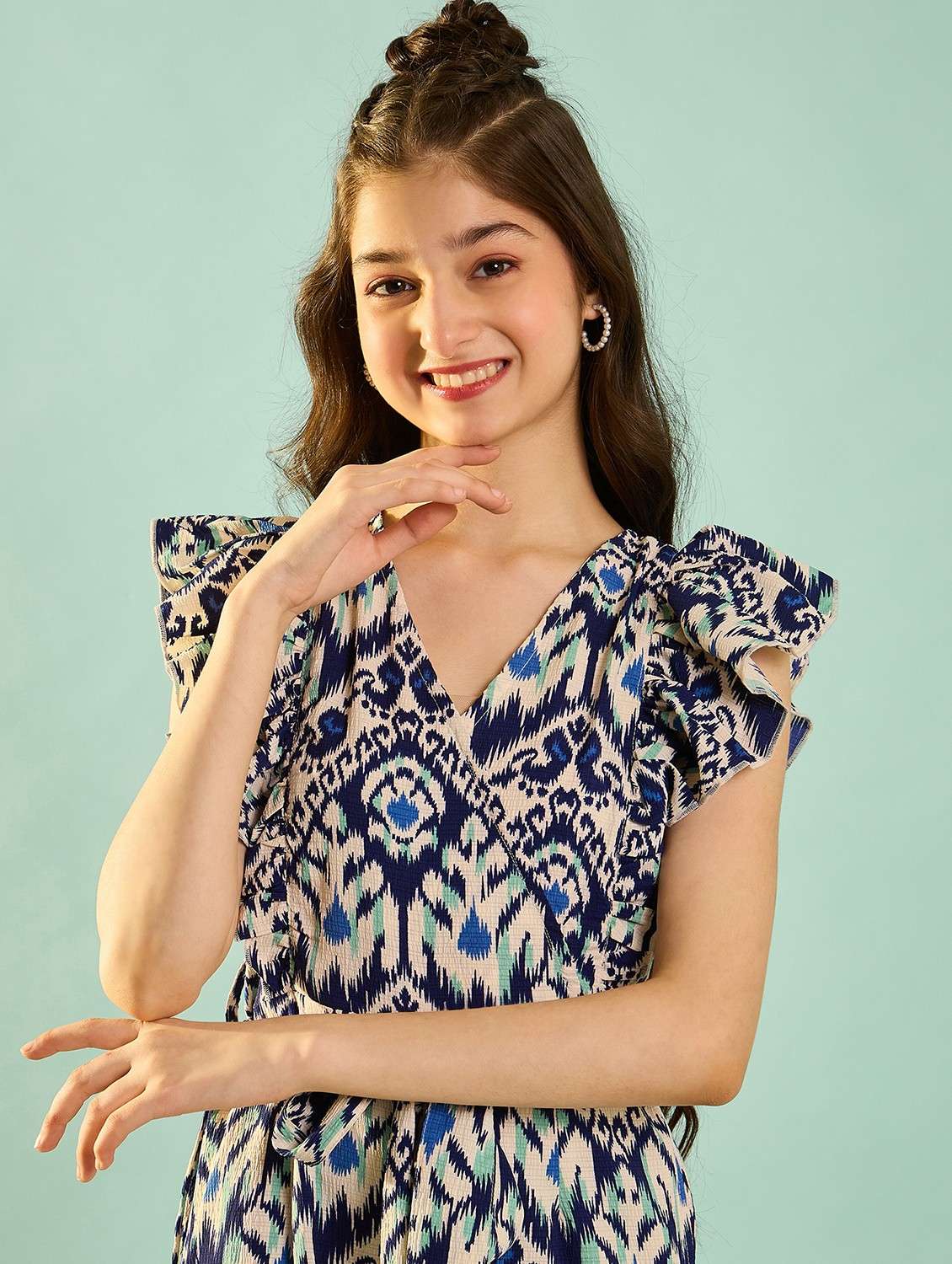 girls printed full length jumpsuit - 21718792 - Standard Image - 5
