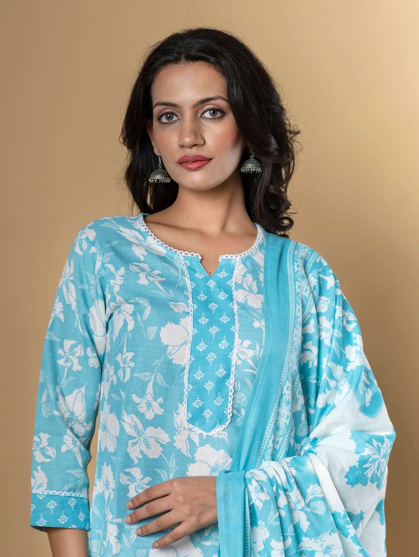 women printed kurta and pant with dupatta  - 21719617 -  Standard Image - 3