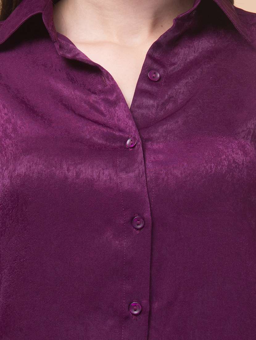 Women Solid Collared Regular Shirt - 21719704 -  Standard Image - 5