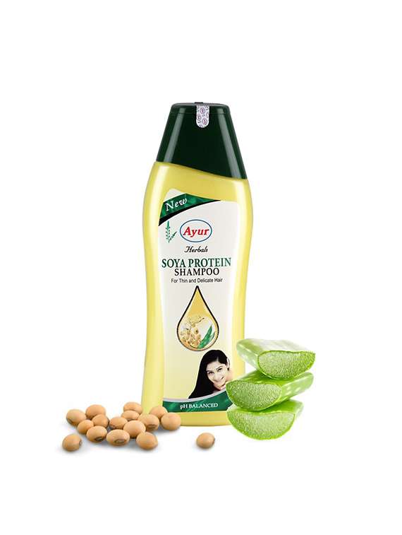 ayur herbals soya protein shampoo with orange, aloevera ,pro-vitamin b5 | for thin & delicate hair i unisex, pack of 1-500ml