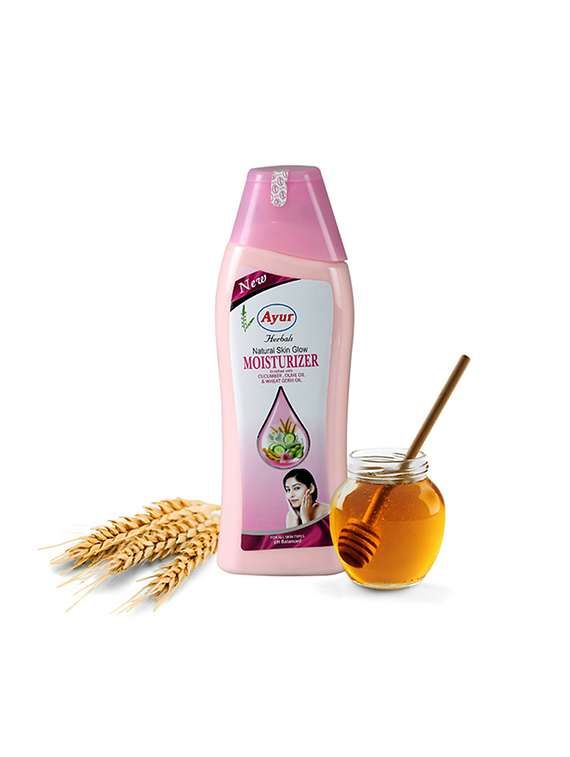 ayur herbals natural glow moisturizering lotion with vitamin a , d & e i cucumber,rose i soft and radiant look i pack of 2-200ml