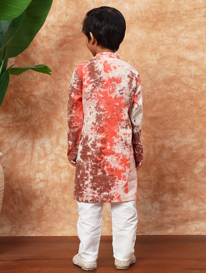 boys mandarin neck printed kurta pyjama set  - 21719819 -  Standard Image - 3