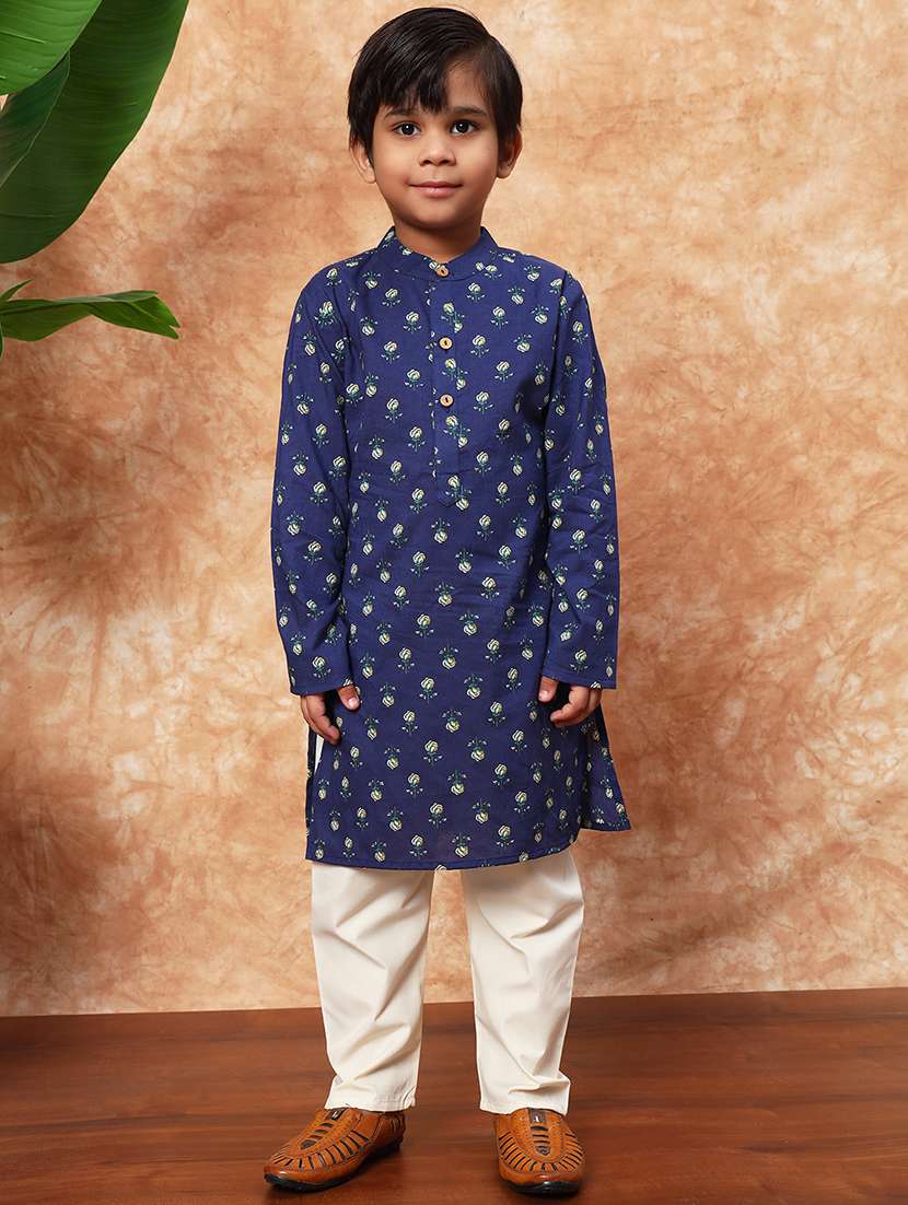 boys printed kurta pajama with jacket - 21719823 -  Standard Image - 3