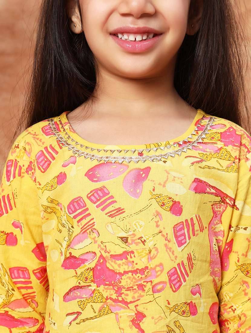 girls printed kurta palazzo set  - 21719852 -  Standard Image - 5