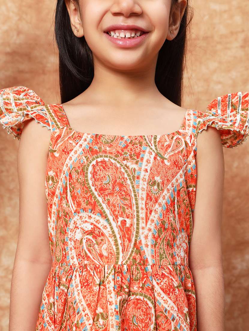 girls printed cotton kurta salwar set  - 21719853 -  Standard Image - 5