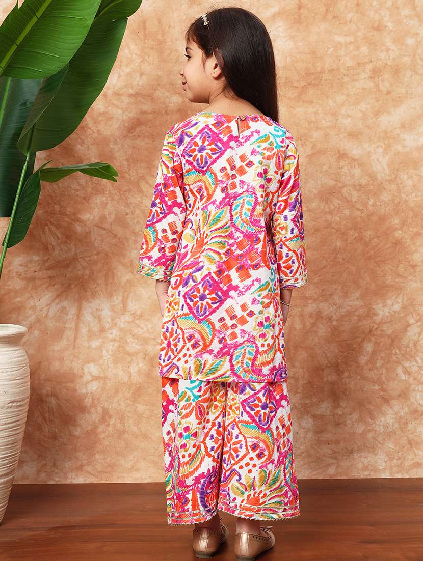 girls printed kurta palazzo set  - 21719855 -  Standard Image - 3