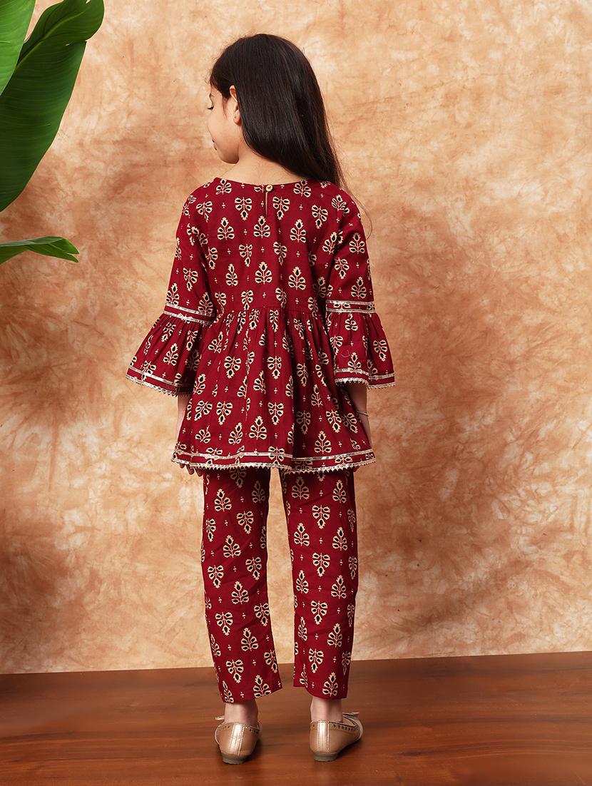 girls printed kurta pant set - 21719856 - Standard Image - 3