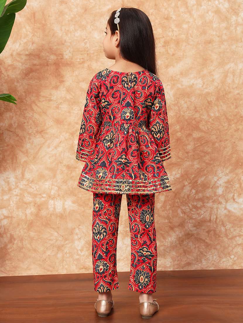 girls printed kurta pant set  - 21719870 -  Standard Image - 3