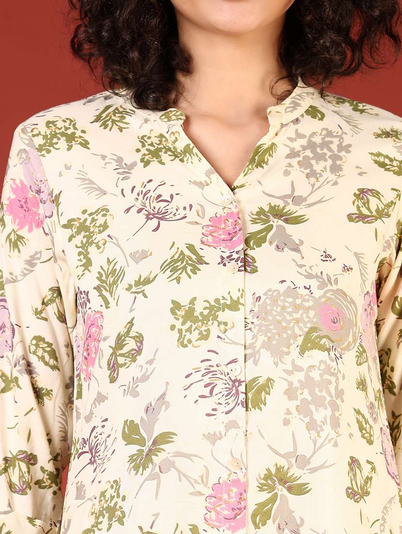 women printed three quarter sleeves straight kurta - 21719937 -  Standard Image - 5