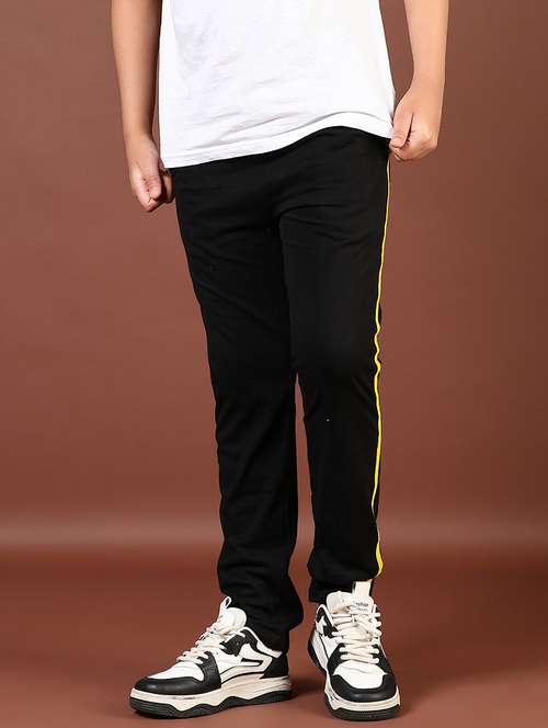 boys black tapered mid irise track pant - 21719951 -  Standard Image - 0
