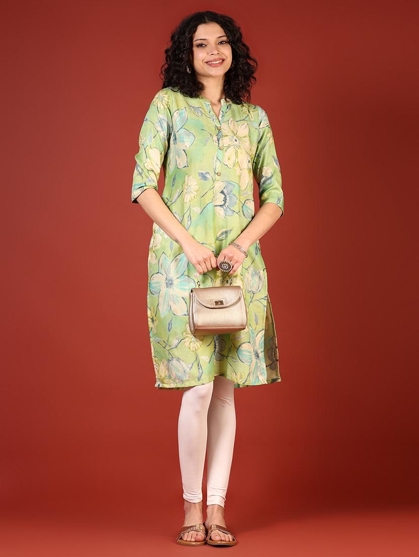 women three quarter sleeves straight kurta - 21719956 - Standard Image - 3