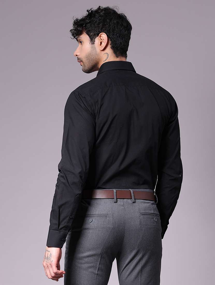 men solid collared long sleeve shirt - 21719968 -  Standard Image - 3
