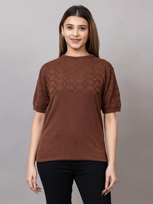 women self design short sleeve t-shirt - 21720082 -  Standard Image - 0